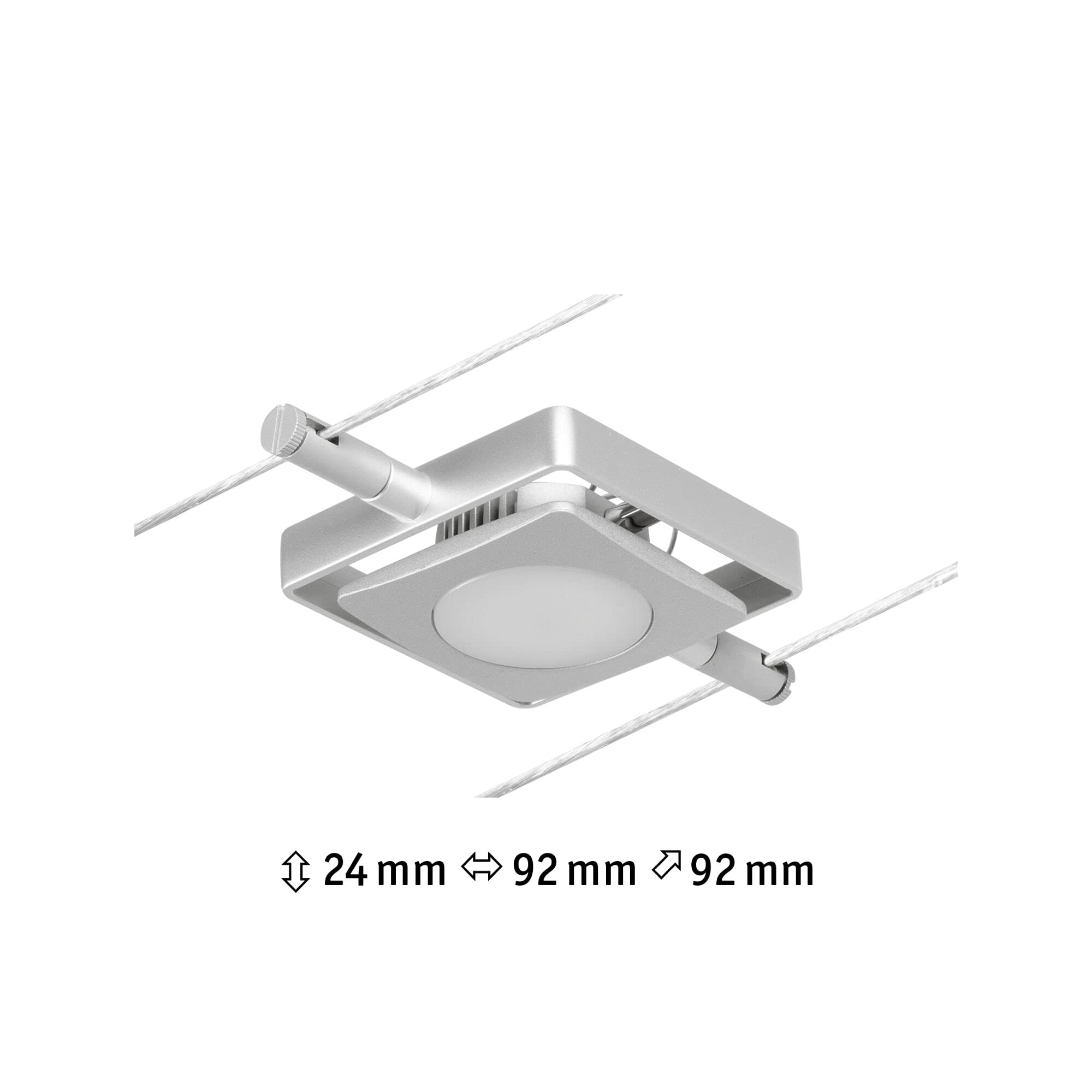 Paulmann 94421 CorDuo LED sistema de cable proyector MacLED DC incl. 1x4,5 W extensible cromo mate, cable metálico cromado 3000 K
