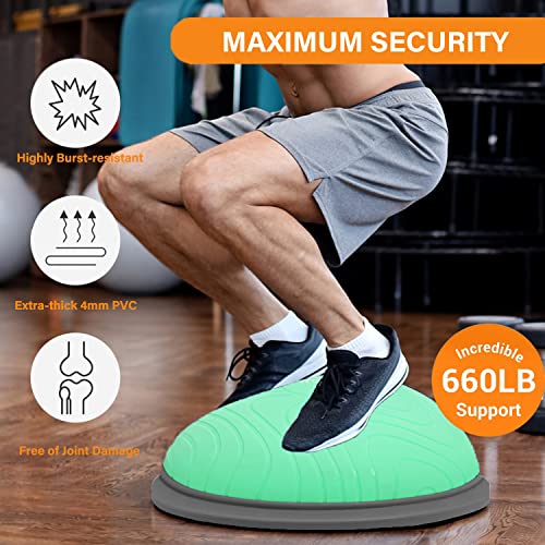 PROIRON Balance Trainer with Resistance Bands, Balance Ball, Half Yoga Ball, Air Dome Balance Ball with Pump/Nonslip Base, Body Balance Strength Trainer Ball Equipment Exercise Workout Trainer - Image 6