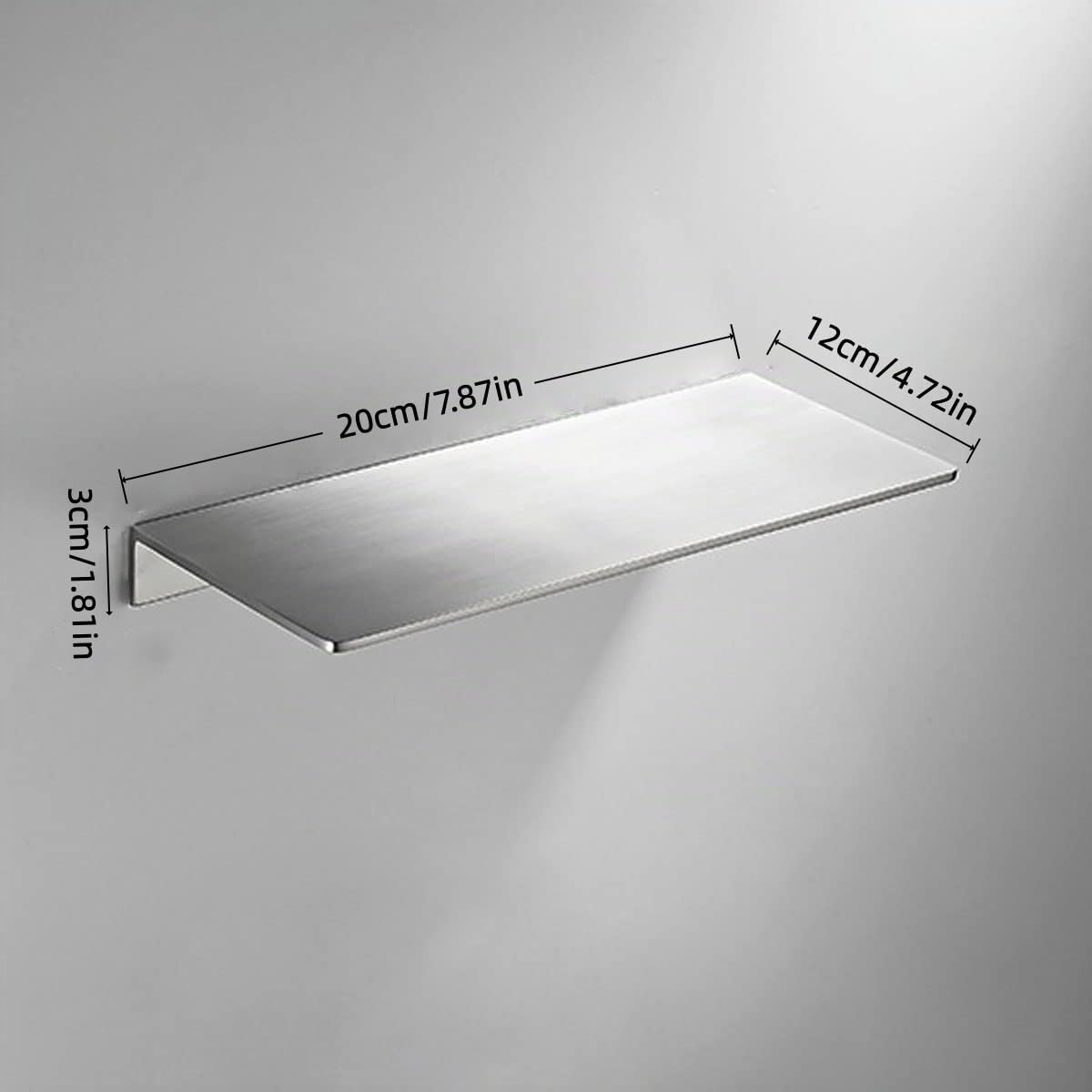 Organizador de Ducha Cepillado de 30 cm Estanteria de Ducha Montado en la Pared Estante de Ducha de Acero Inoxidable Estante de Almacenamiento Versátil para Cocina Baño Dormitorio (20CM-2PC)
