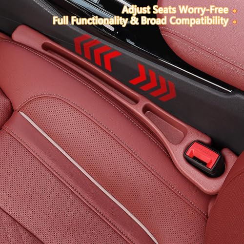 2PCS Universal Car Seat Gap Filler Organizer - No Drop Seat Guard with Side Pockets, Durable Non-Slip Material, Easy 10-Second Install for Cars, Trucks & SUV (Beige) - Image 6