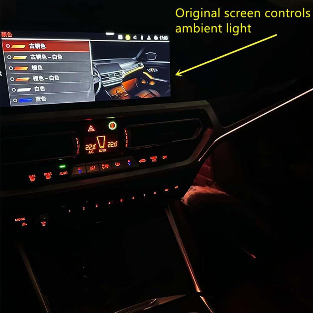 Automotive LED ambient Light Suitable for BMW G30 Door Light Guide Strip Interior Lights, Screen 11 Color Control Mode