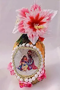 Unique Palette Decorated Shagun Nariyal Engagement/Ring Ceremony/Wedding Gift/Shagun Gift/Decorative Nariyal for Marriage/Coconut Ganesha for Home Decor