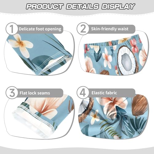 Bolaz Toddler Girls Leggings Printed Yoga Pants Leggings Magic Coconut Tropical Flowers for Kids3