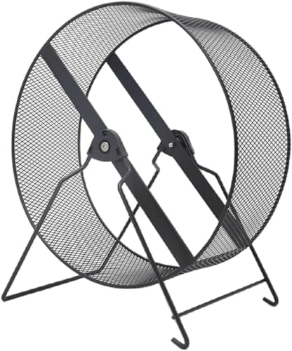 GaoliGood 静音ハムスター回し車 まわしぐるま ハムスター サイレントホイール 小動物用エクササイズホイール 壁掛け可・快適なランニングスピナー 夜も静かで安心 ペット用ジョギングトイ フラットデザインの置き型ハムスタートレッドミル (ブラック,2