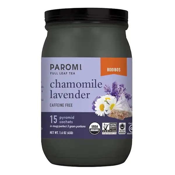Paromi Chamomile Lavender Rooibos Organic Tea, Signature Jar, 15 Count (Pack of 3) 1