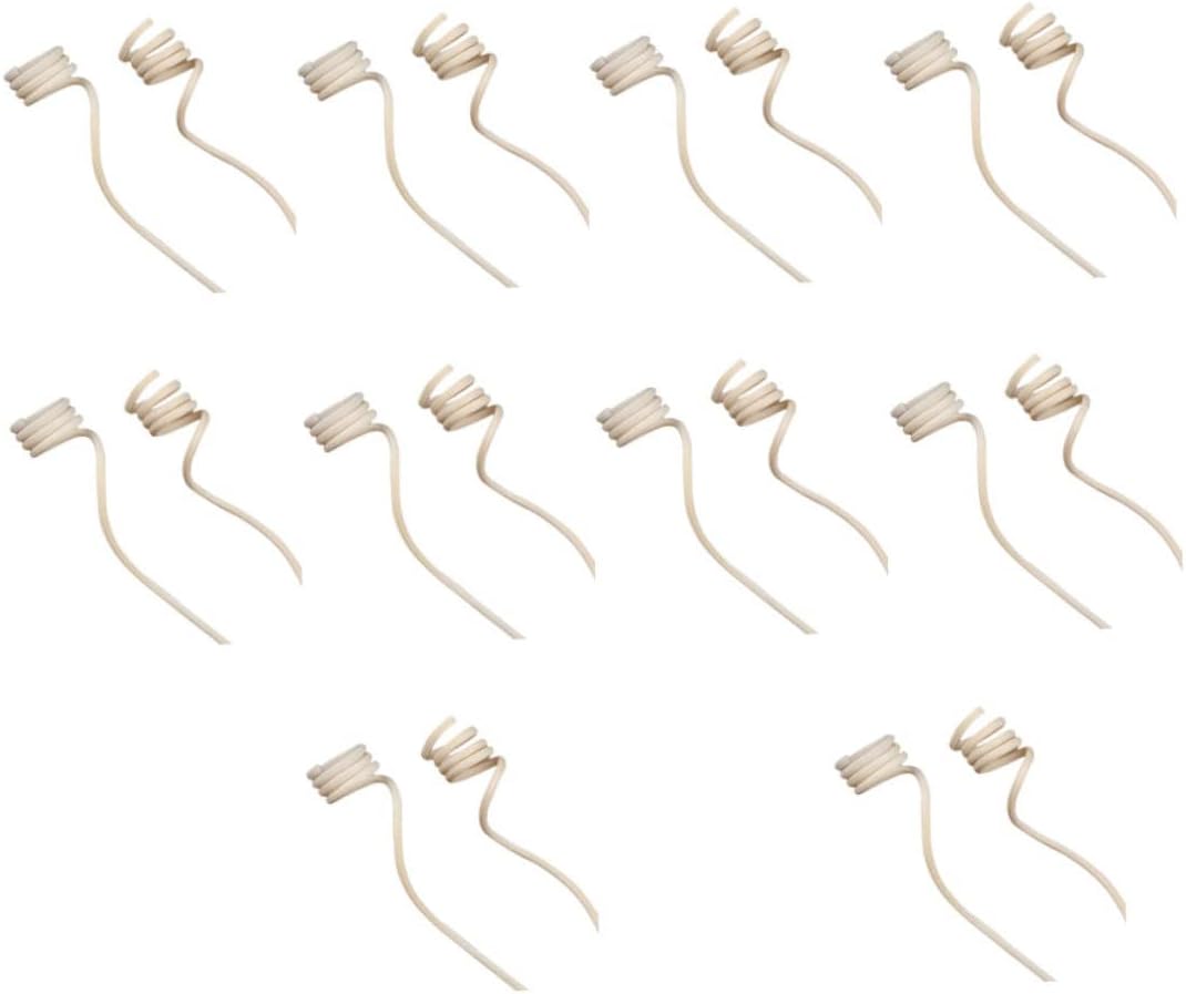 Cabilock 20pcs Natural Rattan Aroma Diffuser Sticks with Spiral Head Long Eco-Friendly Essential Oil Reeds for Home Fragrance Living Bathroom Office Decor