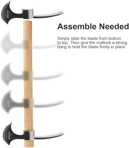 Miniatura 6 de Herramienta de jardinería 2 en 1 para cortar hacha de jardín, hacha de corte de hacha de acero inoxidable para acampar al aire libre, madera,