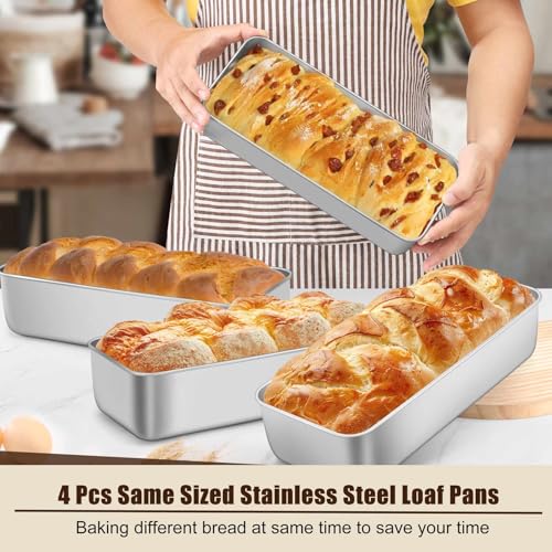 Image of P&P CHEF Stainless Steel Loaf Pan, 4PCS