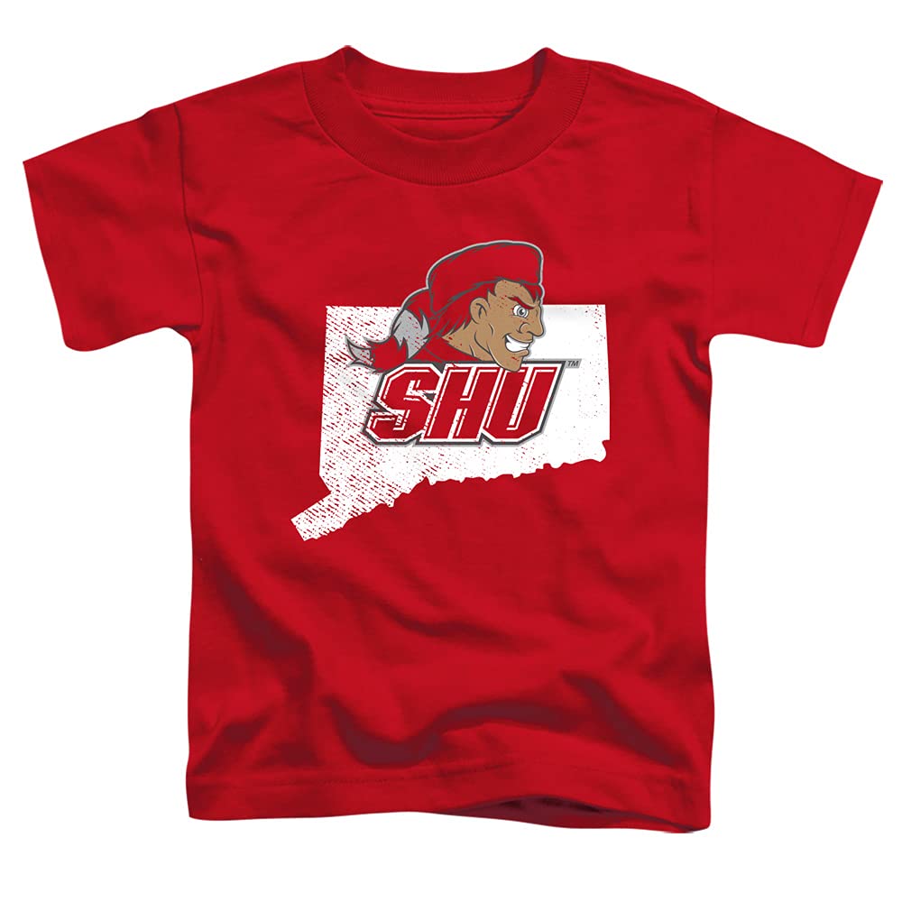Sacred Heart University Official State Shape Unisex Toddler T Shirt,Red, 2