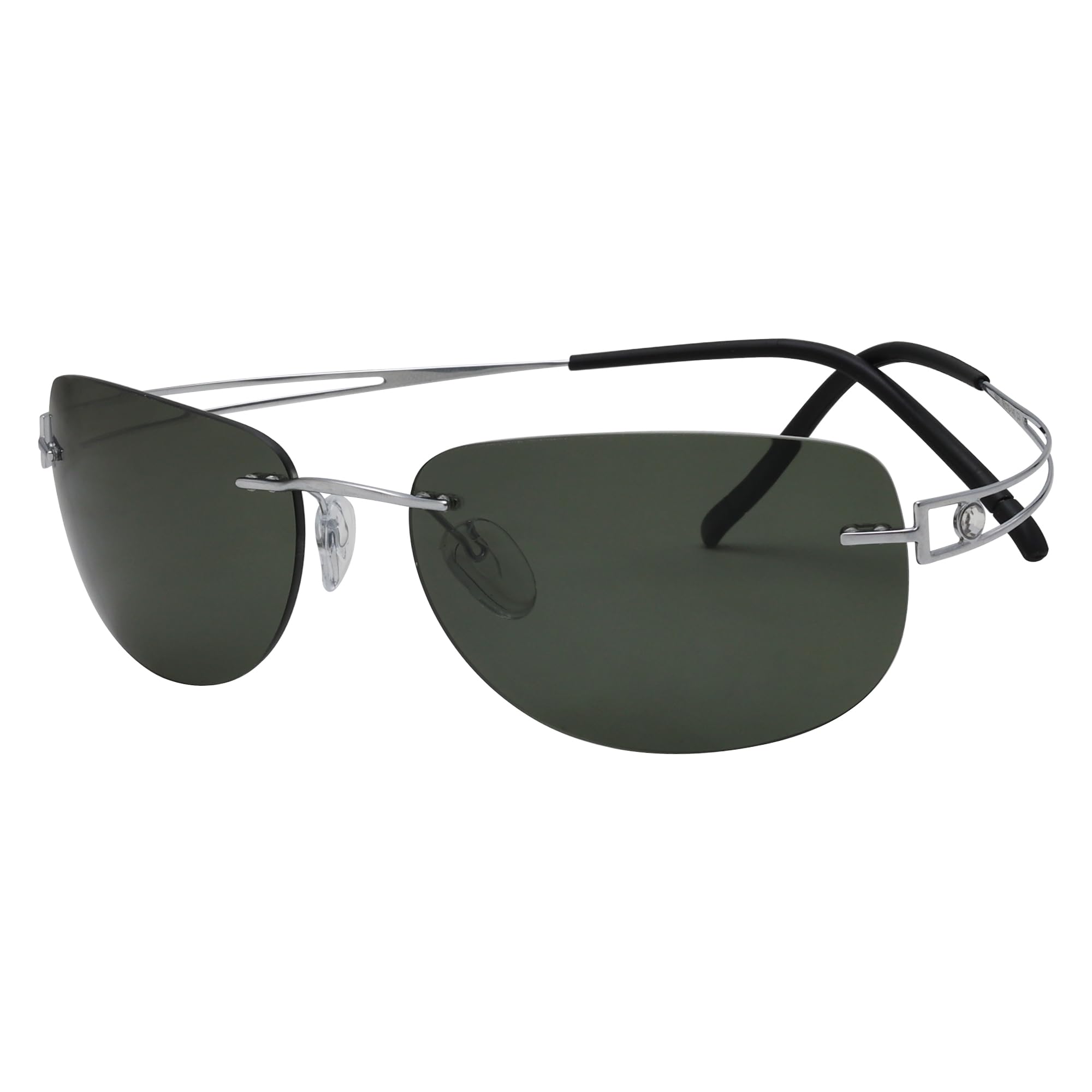 Eyekepper Pilot Rimless Titanium Polarized Sunglasses for Men and Women