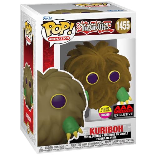 Funko 743Funko Pop Yu Gi Oh Kuriboh Flocked #1455 Pop Exclusive Edition - Brilla en la Oscuridad