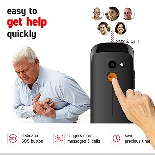 Image of Easyfone Udaan+ 1.8 inch Senior Phone with 20+ Features: Loud Sound, Photo Speed Dial, SOS, Auto-Call Recording, Call Restriction, Includes Care Plan for Quick Ambulance Coordination