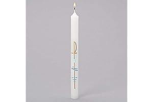 Roman 95647 Baptism Candle Set for Boys - 10" Height