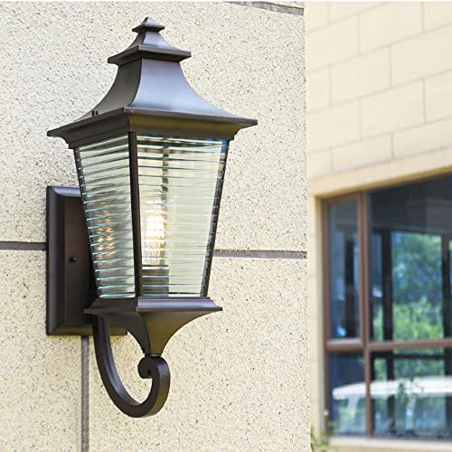 Lanterne murale d'éclairage de patio extérieur noir E27 hauteur 53 cm MMRTDJDR