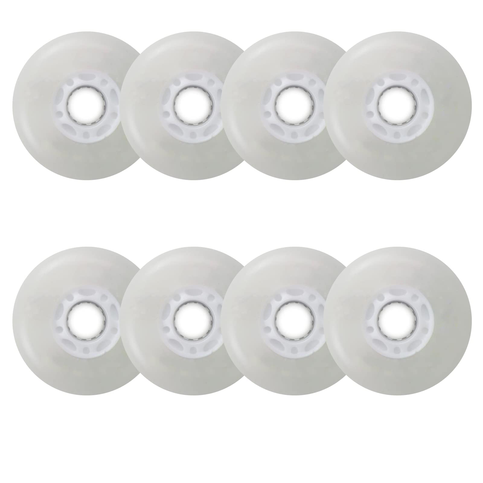 Genérico Ruedas para Patines en Línea Interior Exterior Ruedas de Repuesto para Patines en Línea con Luz 88A 72mm 76mm Ruedas con Luz LED para Patines en Línea Sin Rodamientos Paquete de 8