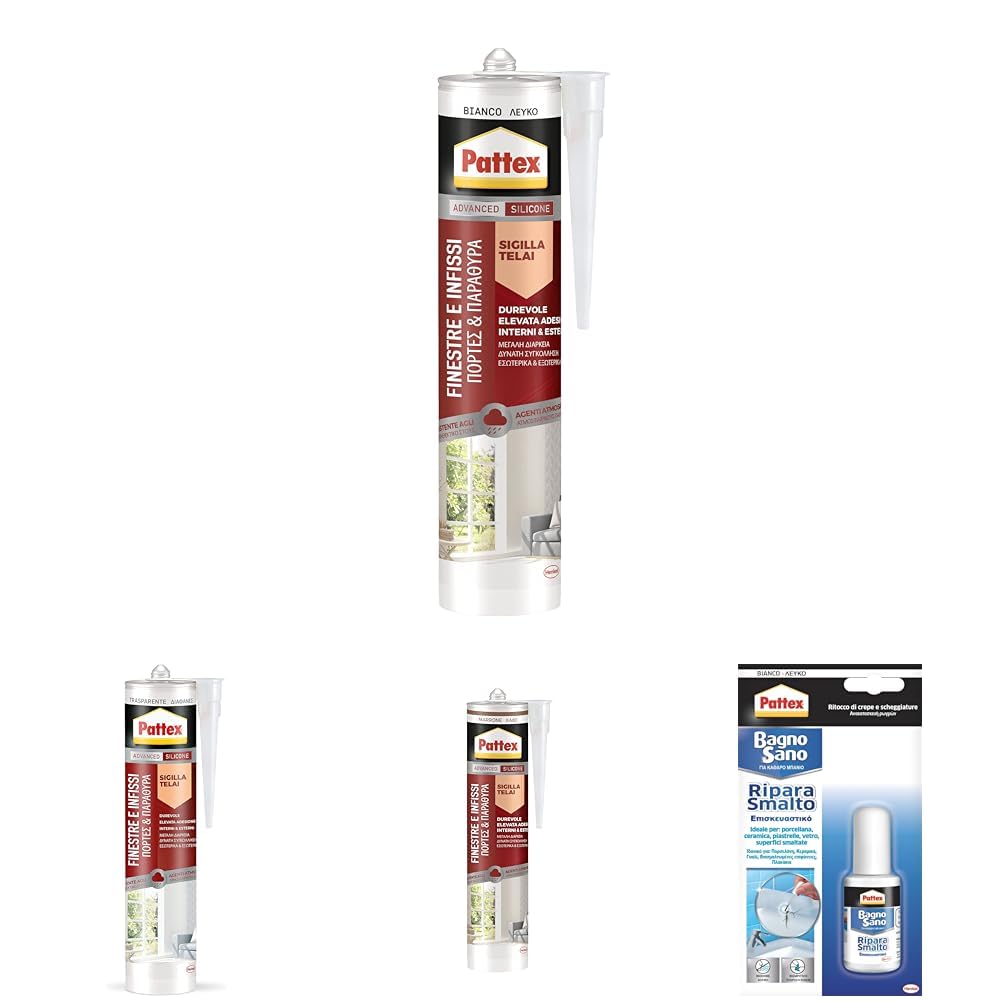Pattex Silicone Sigillante Finestre Infissi, Silicone Bianco Neutro a Basso Modulo, Elastico, per Serramenti, Porte, Finestre e Infissi, per Interni ed Esterni, Inodore, Cartuccia da 280 ml