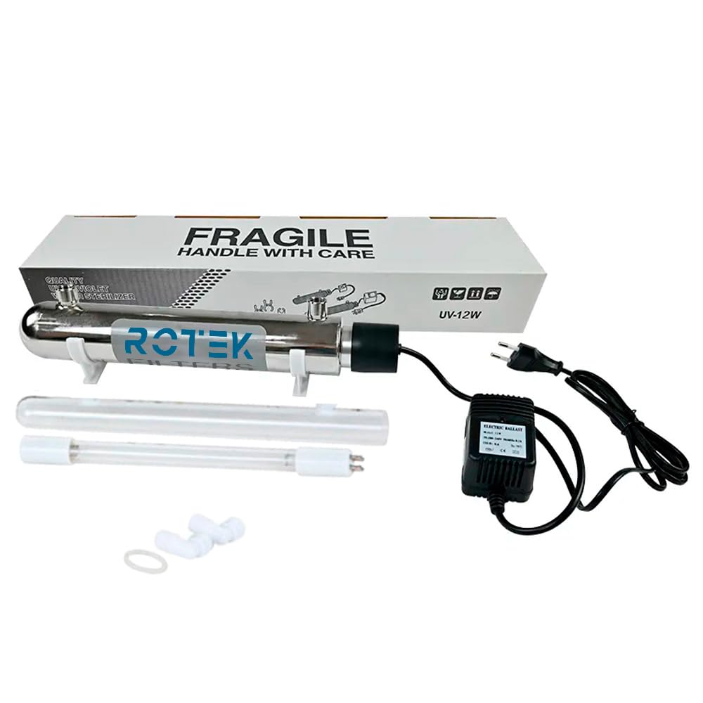 1 GPM 12W UV-Sterilisator, Wasserdesinfektion, Edelstahl 304 ROTEK