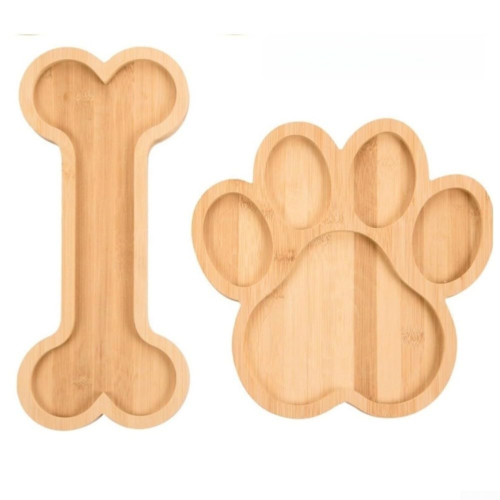 Para bandeja de servir de madera con forma de hueso, 38 cm, rústica