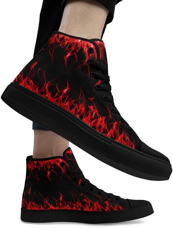 Skull High Tops Canvas Shoes for Men Women Classic Lace Up Gothic Fashion Sneaker Street Casual Canvas Sneakers - Image 2