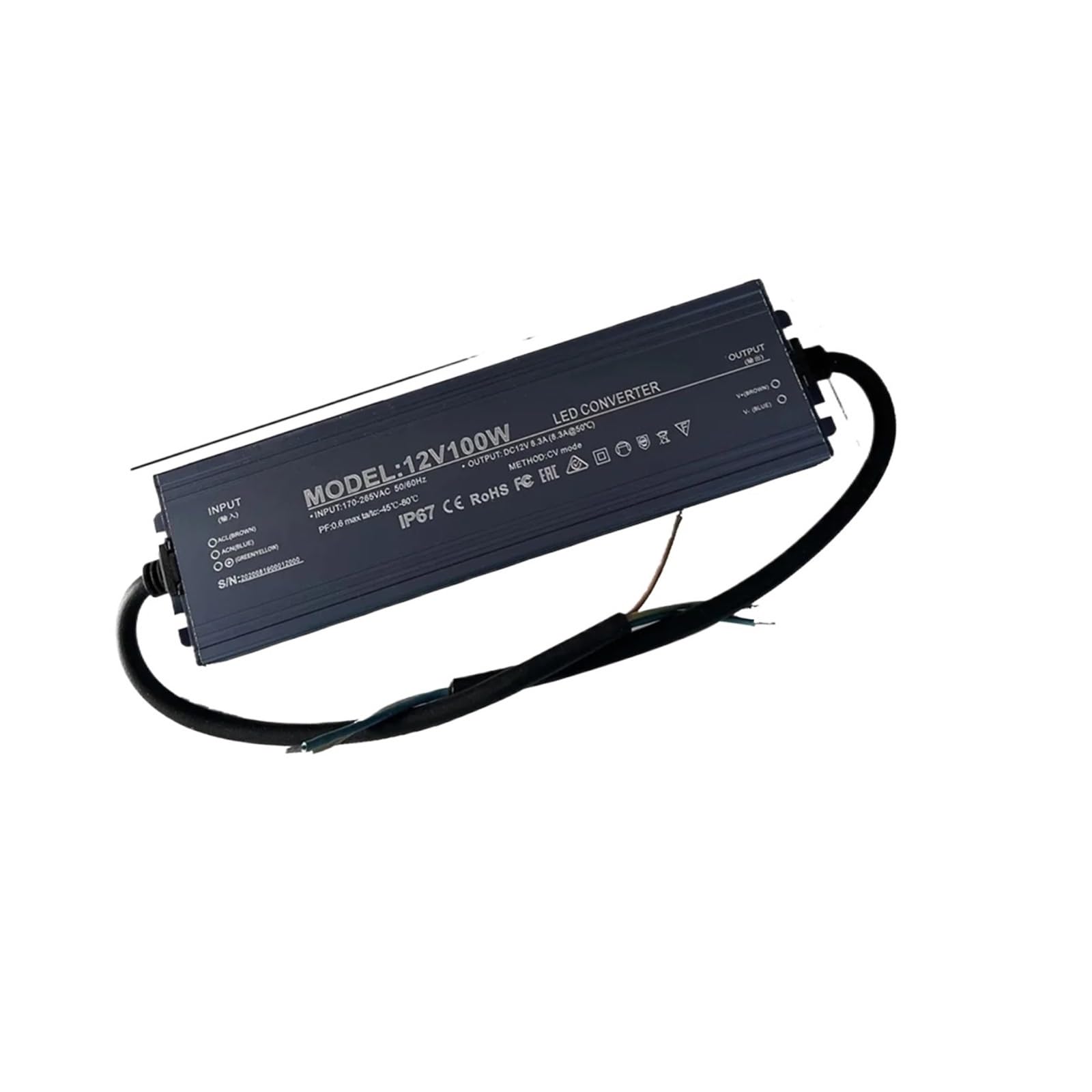 Alimentatore 12V 24V 10W - 400W 500W Trasformatore 12 24 Volt AC 220V a 12V 24V Driver LED Impermeabile IP67 for Illuminazione Esterna (24V 20W)(12V 100W)