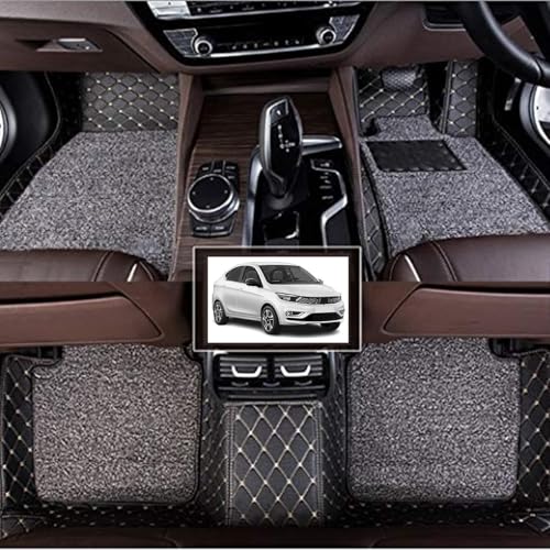 Image of Vahan Expo Premium 7D Car Mat Full Set for TATA Tigor Facelift (2025) || Luxury Leather Double-Stich 7D Car Floor Mat Complete Set || 100% Waterproof and Washable || Black