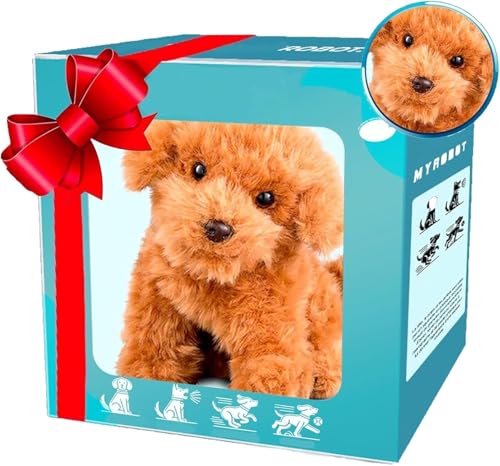Genérico Perro Robot,Perro De Peluche Interactivo,Cachorro Robot Realista Que Actúa como Un Cachorro De Verdad: Camina, Ladra Y Mueve La Cola,Perrito Juguete Ladra Y Anda (E1)