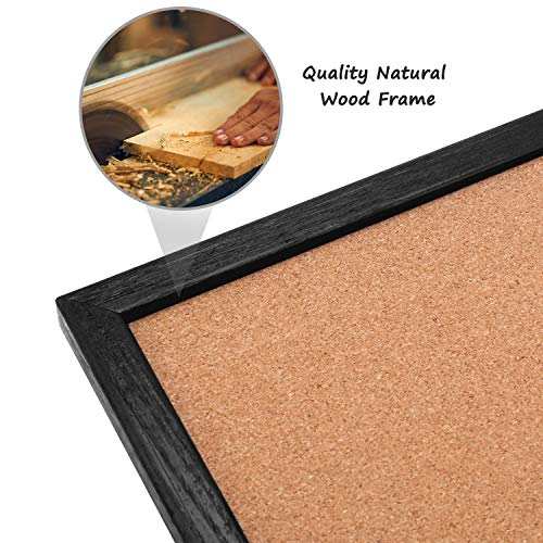 Dry Erase Whiteboard, Cork Bulletin Board, Chalkboard With Natural Wood Black Frame, 3 Pieces, 12" X 12" And 24" X 12", Combination Board 3 In 1 Free Style Mounted… #TOP2
