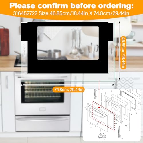 Image of 316452722 Range Stove Oven Outer Door Glass Compatible With Frigidaire Outer Door Glass AP4433225 Crosley Glass Oven Door Replacement LGGF3043KF BGGF3042KF LGGF3042KF DGGF3042KF FGGF3041KF FGGF3042KF