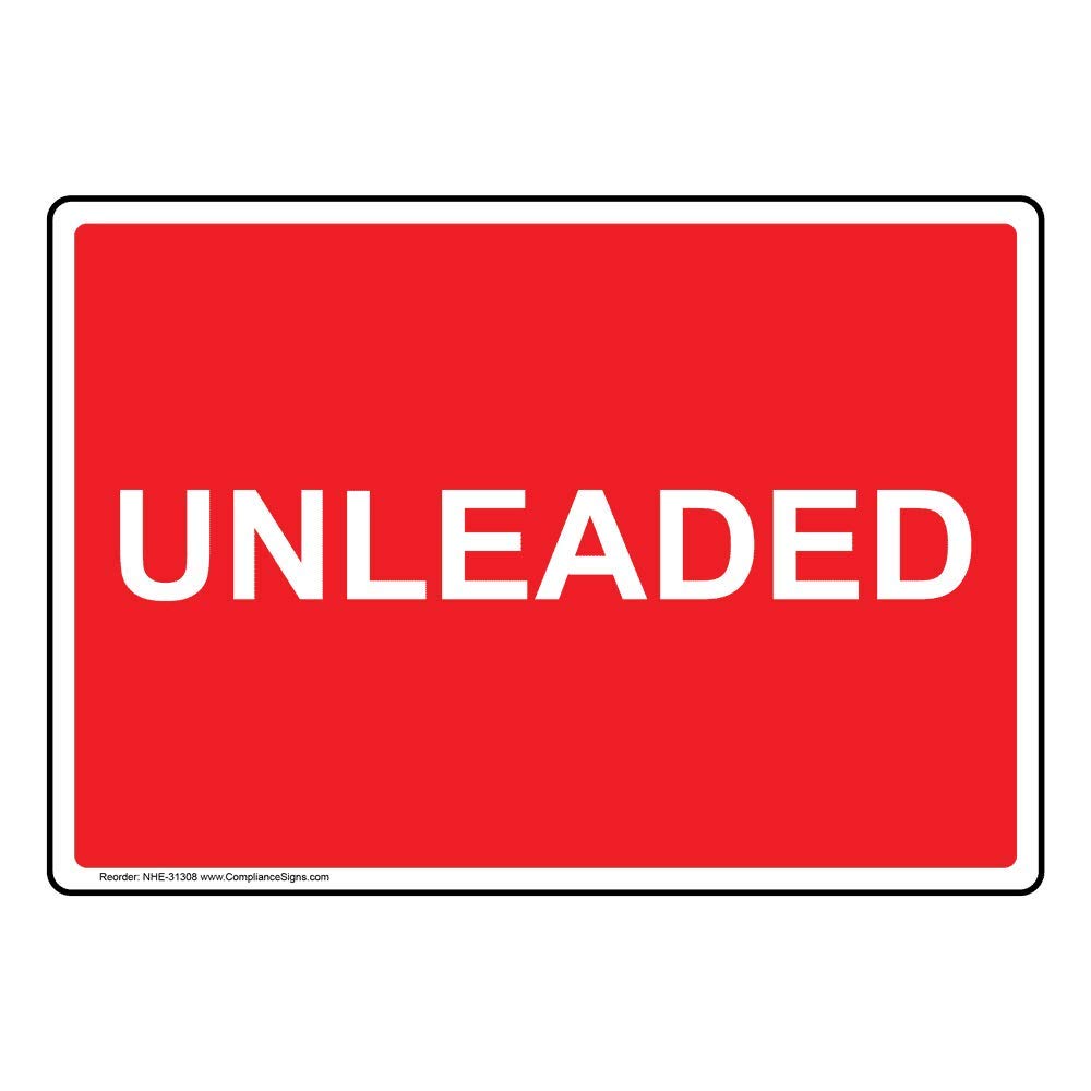 ComplianceSigns.com Unleaded Label Decal, 7x5 inch Vinyl for Gases