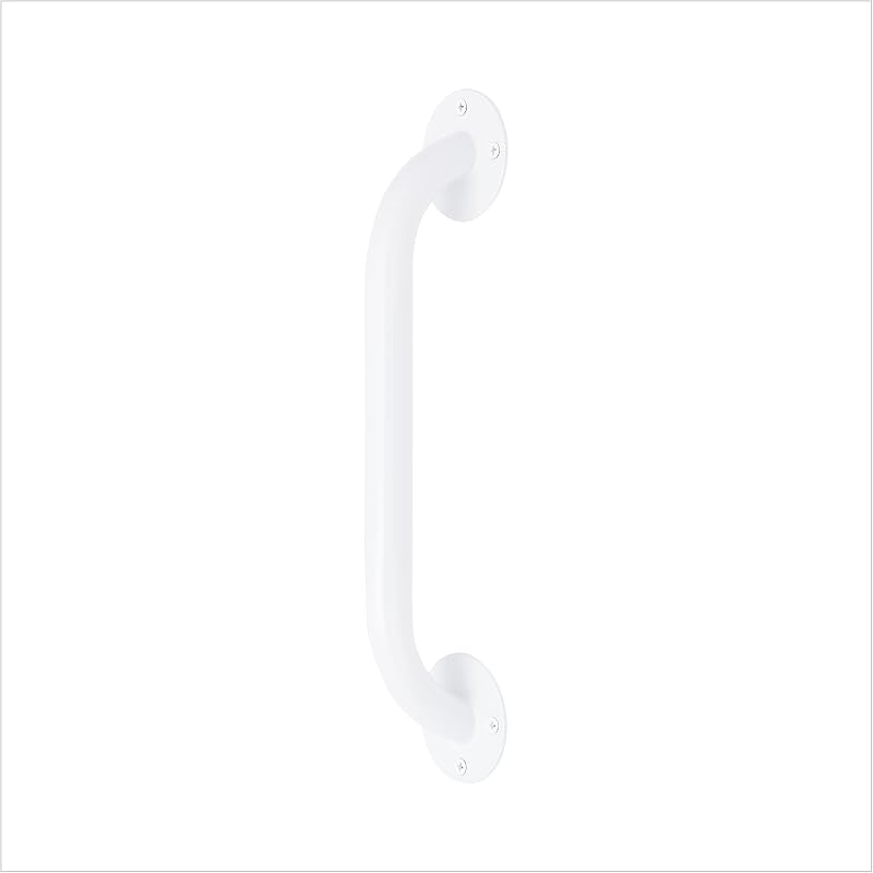 White 12” Grab Bar for Shower & Bathtub, Independence Aid & Ease of Movement — For Elderly, Handicapped or Seniors, 300 lb. Capacity, 1 Bar