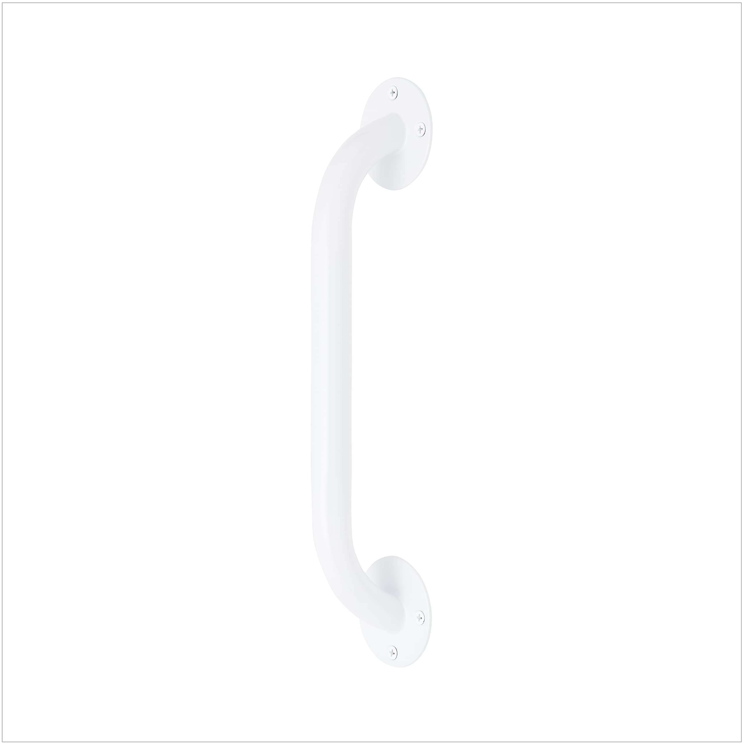 Medline White 12” Grab Bar for Shower & Bathtub, Independence Aid & Ease of Movement — For Elderly, Handicapped or Seniors, 300 lb. Capacity, 1 Bar