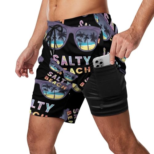 Beach Vacation Printed Mens Swim Trunks with Quick-Drying Lining Beach Shorts for Outdoor Sports2