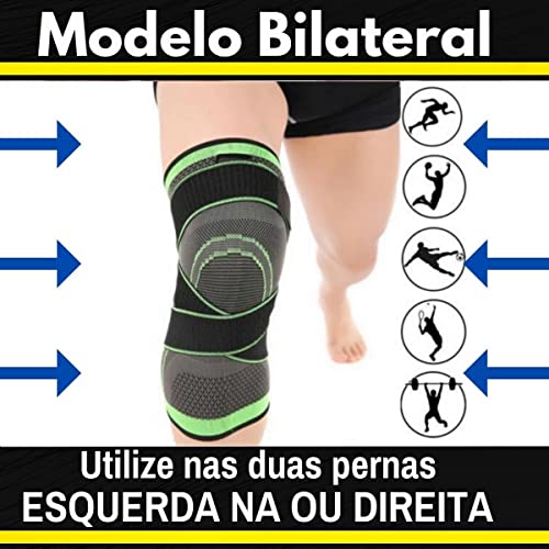 Kit 2 Joelheira De Compressão Esportiva Elástica Para Articulação Com Bandagem Dores Ortopédica Recu