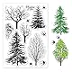 GLOBLELAND Baum Wald Pflanze Schwalbe Gummistempel, Thinking of You Silikonstempel transparent, klarer Stempel für Papierkartenalbum