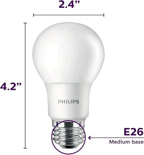 Miniatura 34 de Philips LED Bombilla A19 básica esmerilada no regulable, tecnología EyeComfort, 1500 lúmenes, luz diurna (5000 K), 13.5 W = 100 W, base E26, Luz
