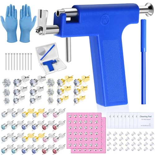 Ear Piercing Gun Kit, Reusable Ear Nose Piercing Gun Machine with Piercing Tool Set for All Piercing Salon At Home Use Peircing kit