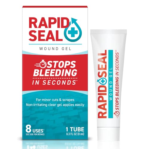 Rapid-Seal Wound Gel (1 Tube) | Stops Bleeding in Seconds | Ideal for Cuts Scrapes Razor Nicks for Emergency First Aid Supplies