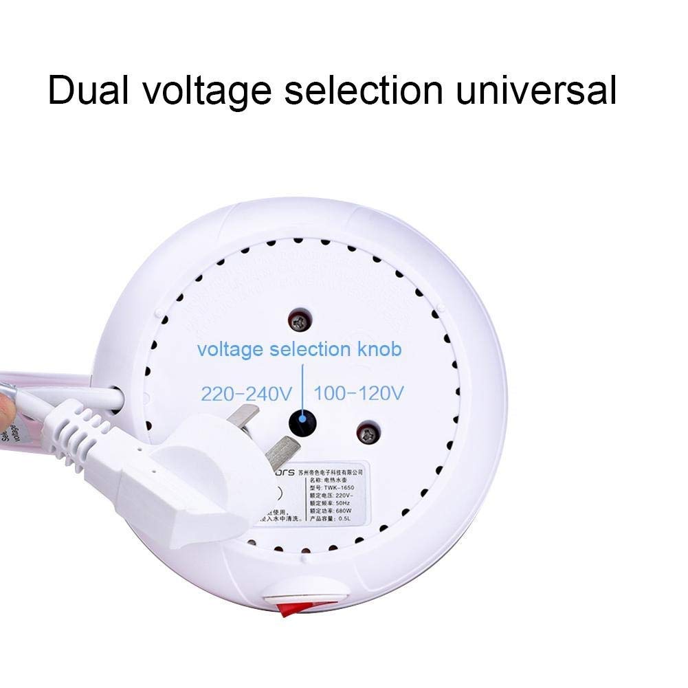 Hervidor eléctrico de acero inoxidable 304, 500 ml, plegable, de silicona de grado alimenticio, portátil, fácil de almacenar, 110-220 V (color azul) ambition elega
