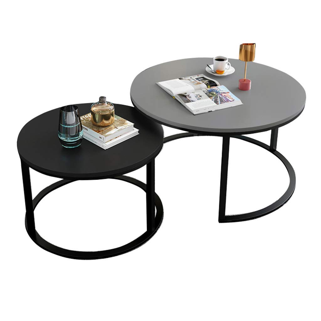 Lot de 2 tables basses rondes gigognes pour optimiser les petits salons