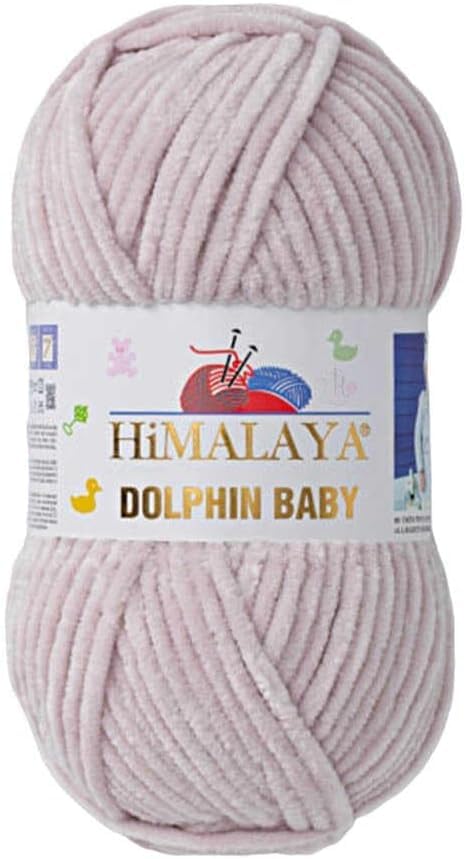 Himalaya Dolphin Baby Yarn Each Skein 100gr 120m Super Bulky Yarn for Knitting&Crocheting Ideal for Cardigans Shawls Blankets Hats and Home Textiles (1, 80342 Powder Cream) — image 1