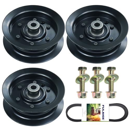 Fulaige 3 Pack 106-2175 Idler Pulley With 119-8820 Belt Replaces Toro 132-9420 Flat Idler Pulley cover