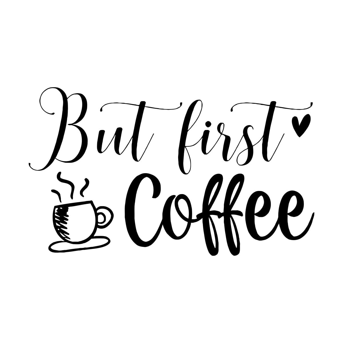 Lzhouting Wall Stickers 1505 But First Coffee Vinyl Decal Kitchen Removable Decor Cafe Wall Window Stickers Home Decoration Art Posters Sticker Small - 25X42cm