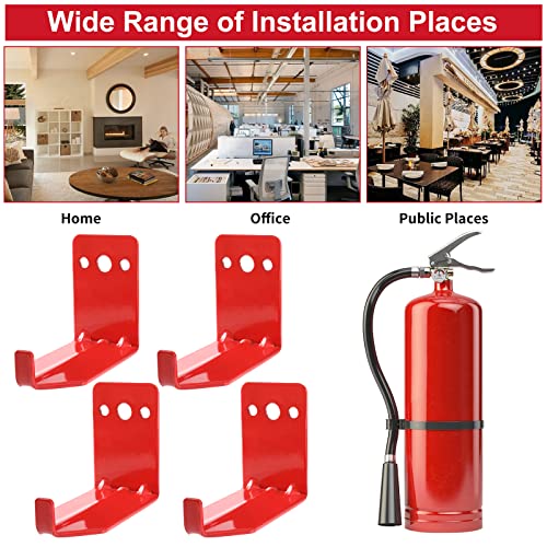 Huazu 4 Pack Of Fire Extinguisher Mount, Wall Hook, Bracket, Holder, Hanger For 5 To 40 Lb Extinguishers, Universal Fire Extinguisher Bracket, With Sufficient Expansion Screws #TOP6