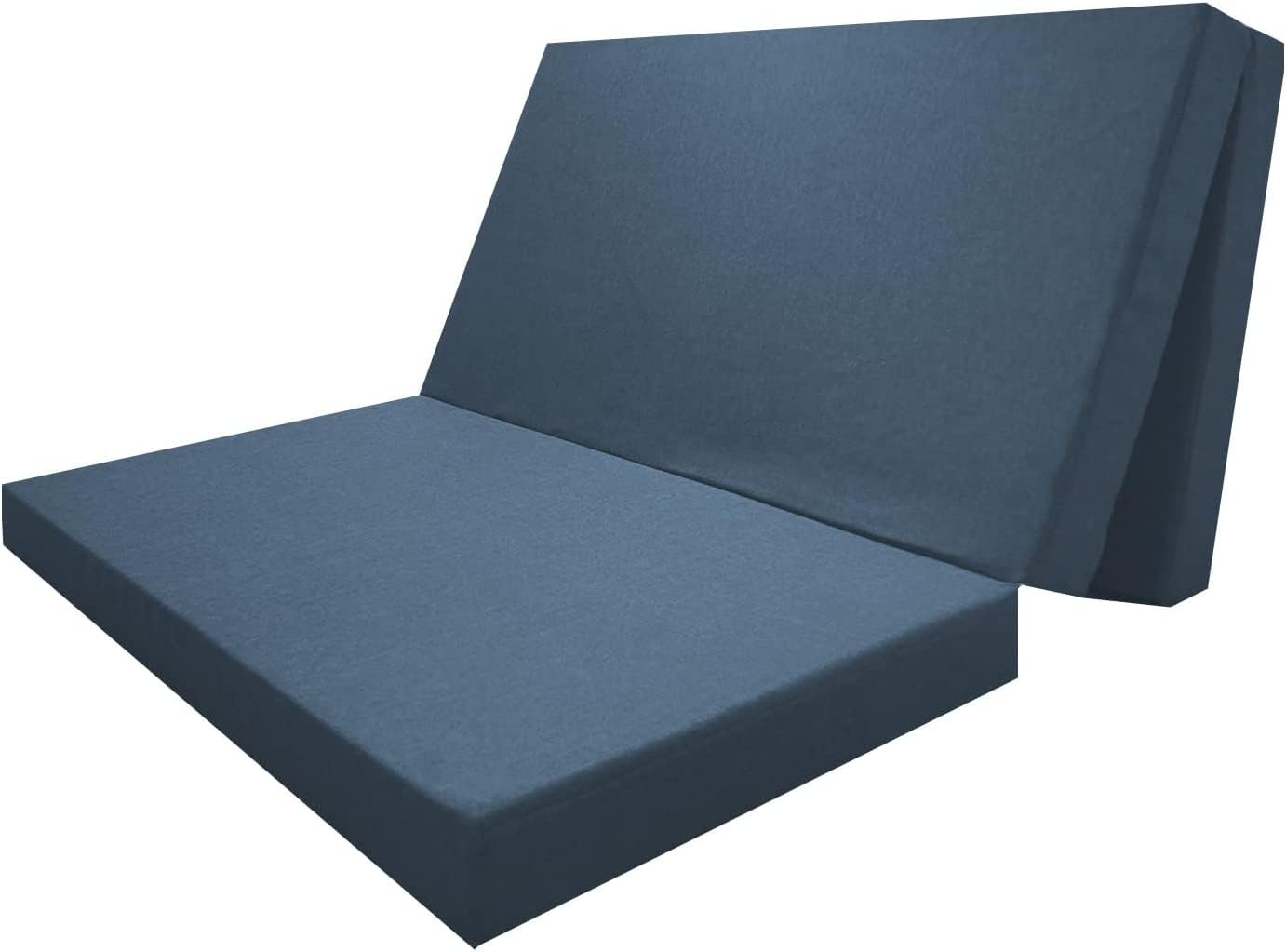 DecorQUALITY Colchón Plegable viscoelastico Cama Invitados Camper camión Caravana (120 * 190 * 10) (Azul)