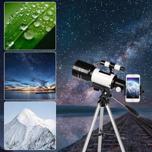 Telescopio portátil 70mm con trípode ajustable y adaptador para teléfono miniatura 6