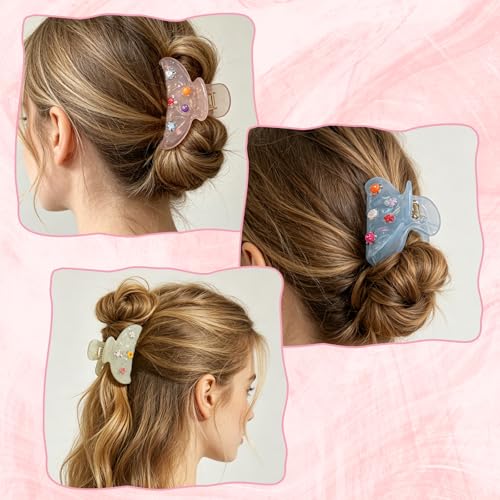 Set de 8 pinzas para el cabello DIY acrílicas con accesorios miniatura 6