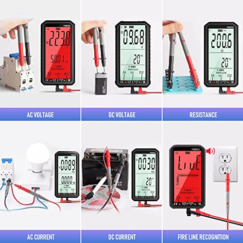 Image of Digital Multimeter - WOOKLEA Auto-Ranging Volt Tester 6000 Counts TRMS 4.8'' Display | Accurately Fast Measures Voltage Current Capacitance Continuity Resistance Temperature Diodes NCV (Black)