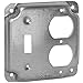 Appleton 8375N 4" Square Exposed Work Cover, (1) Toggle Switch, (1) Duplex