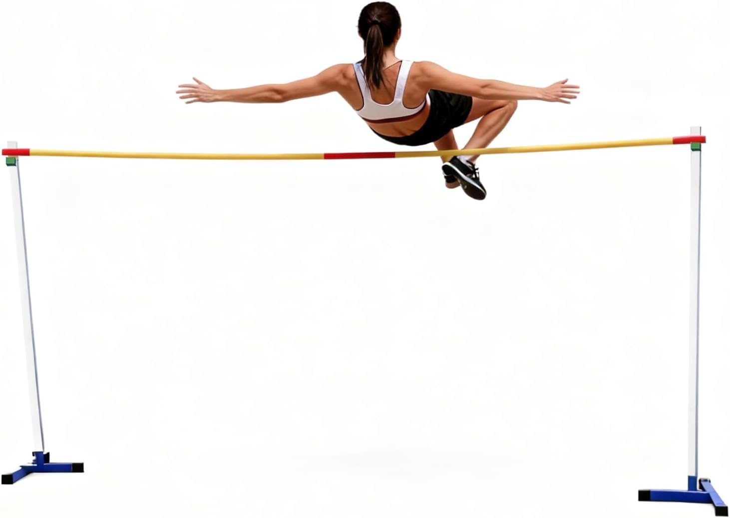 Supporti Portatili per Il Salto in Alto, Supporti per Allenamento Agonistico per Il Salto in Alto A Scuola, Regolabili da 50 A 200 Cm, per Atletica, Scuola, Stadio. Asta Non Inclusa.