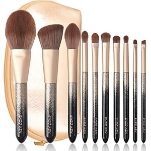 Natural Hair Makeup Brush Set Professional, Sable Makeup Brushes Set with Case, Natural Hair Brushes Makeup Set, Glitter Make up Brushes Set Professional, Natural Makeup Brushes – ORRA, Black